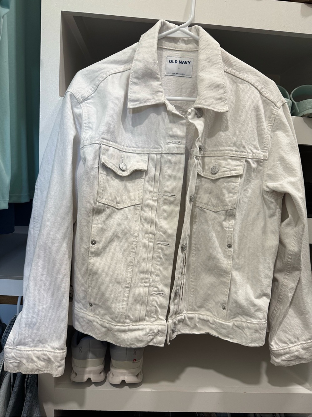 Old Navy White Denim Trucker Jacket - Women's